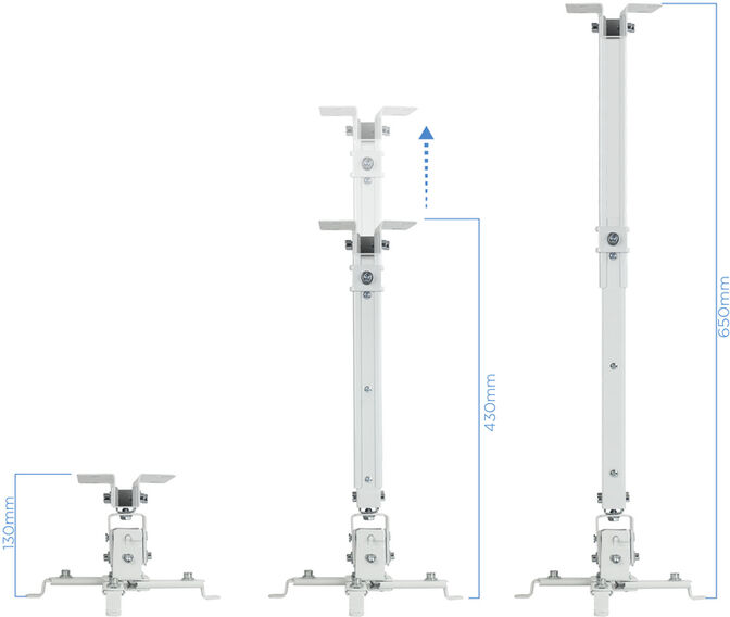 Suporte de Tecto Tooq para Projectores Tilt e Girat&oacute;rio Max.20kg Branco image number 1
