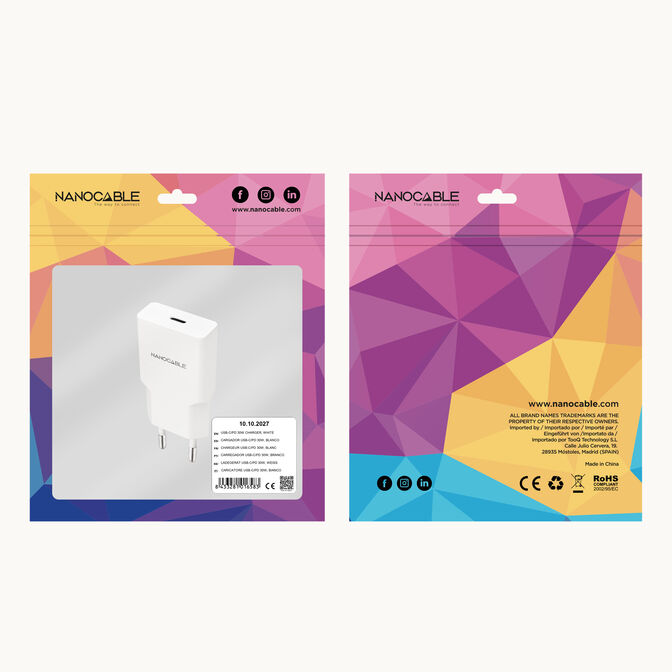 Carregador Nanocable USB-C/PD 30W, Branco image number 4