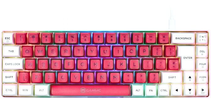 Teclado Mec&acirc;nico GAMIAC TKL RGB69G SF Kailh Blue Branco/Rosa (ES) image number 0