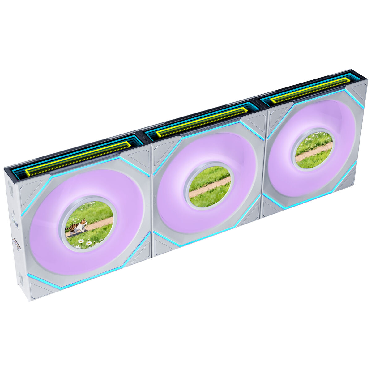 Ventoinha Lian Li UNI FAN SL120 LCD Infinity FLEX Wireless Branco 120mm (Pack 3)