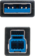 Cabo USB 3.0 Impressora Nanocable USB-A/M > USB-B/M 2 M Preto image number null