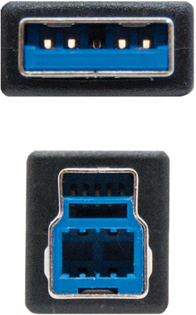 Cabo USB 3.0 Impressora Nanocable USB-A/M > USB-B/M 2 M Preto image number 1