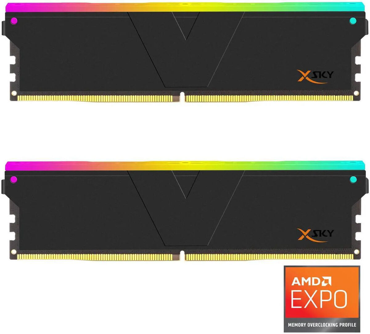 V-Color Kit 32GB (2 x 16GB) DDR5 6000MHz Manta Xsky EXPO Preto CL30 (APENAS COMPATÍVEL COM RYZEN)