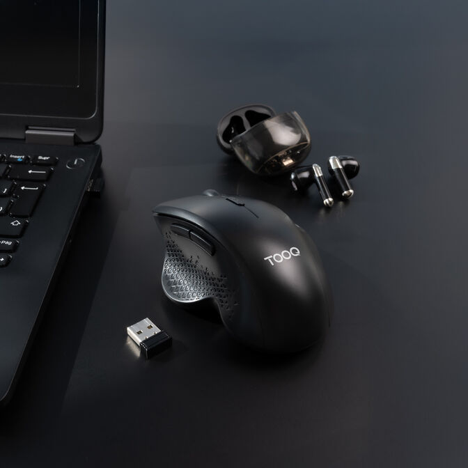 Rato Tooq TQMWG-1105-B Wireless Ergon&oacute;mico 1600DPI Preto image number 2