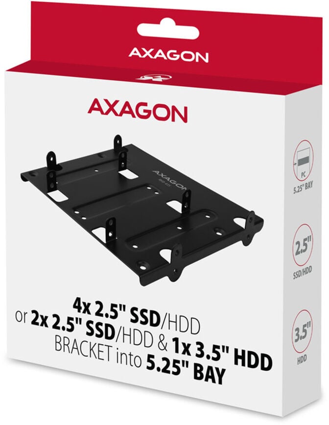 Suporte para baia 5.25" AXAGON RHD-435 para 4x 2.5"SSD/HDD /2x 2.5"SSD/HDD + 1x 3.5" HDD image number 7