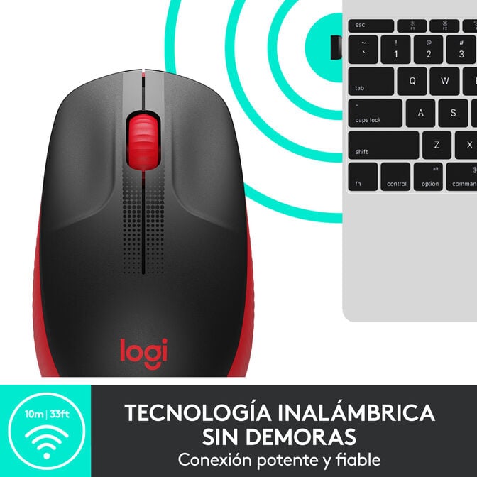 Rato Logitech M190 1000DPI Wireless Vermelho image number 13