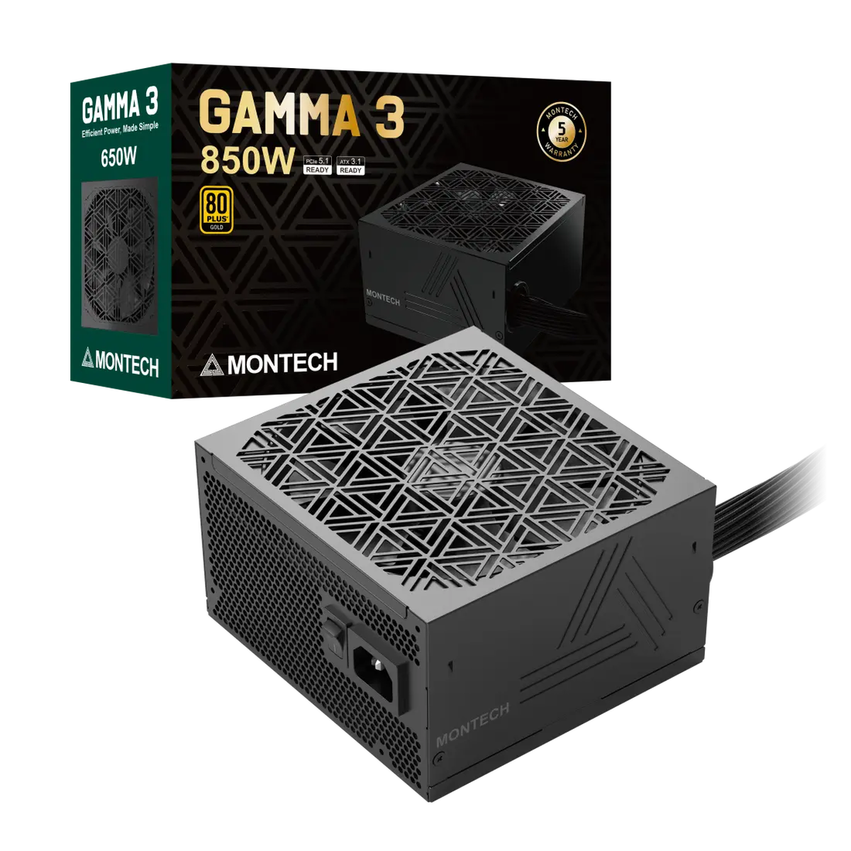 Fonte Modular Montech Gamma 3 850W 80 Plus Gold ATX 3.1