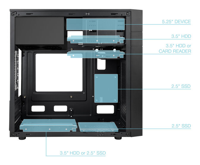 Caixa Micro-ATX Tooq ISOBOX ULTRA C/Fonte Alimenta&ccedil;&atilde;o 500W USB-C image number 2