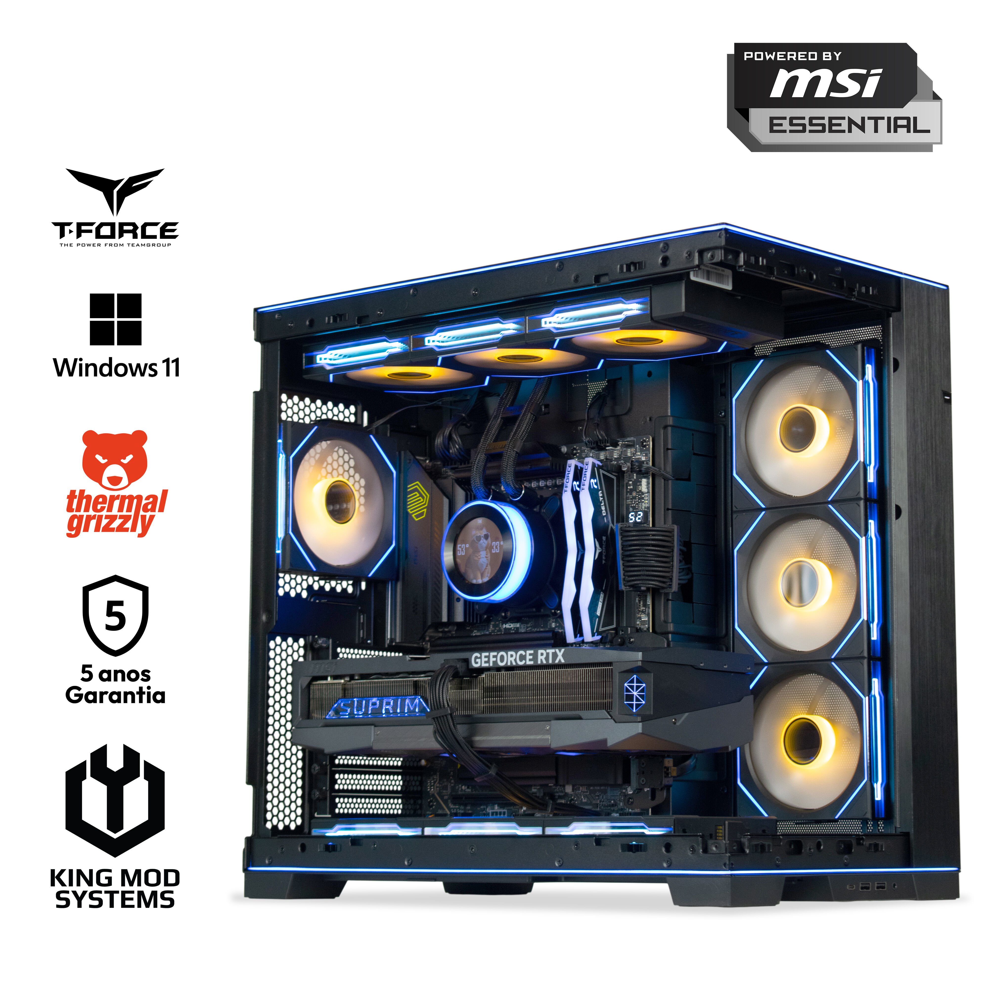 Computador King Mod Gamer-PC Lian Li Ryzen 7 9850X3D 64GB DDR5 2TB RTX 5090 WiFi W11 V2