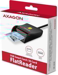 Leitor cart&atilde;o cidad&atilde;o Flat AXAGON CRE-SM3N USB 2.0