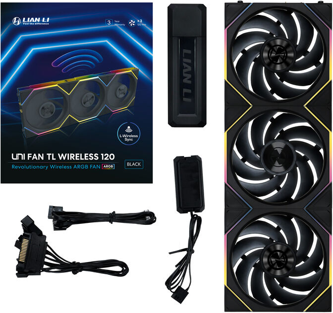 Ventoinha Lian Li UNI FAN TL120 Wireless RGB PWM Preto 120mm (Pack 3) image number 8