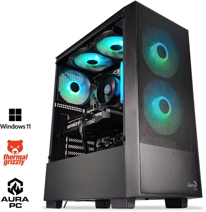 Computador AURA Gamer-PC Ryzen 5 5600 32GB DDR4 1TB RTX 5060 Ti 16GB WiFi W11 Bonus