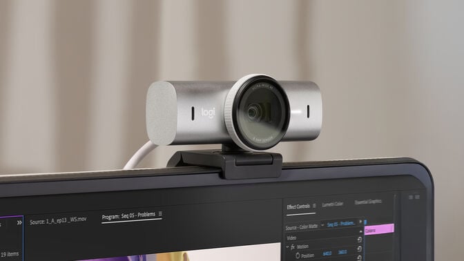 Webcam Logitech MX Brio 4K Ultra HD USB-C Cinzento Claro image number 6