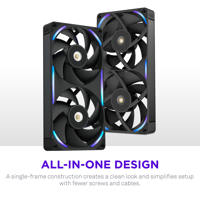 Ventoinha NZXT F240X Perfomance RGB Single-Frame Pretas - Dupla Vento&iacute;nha 120mm (240mm) image number 15