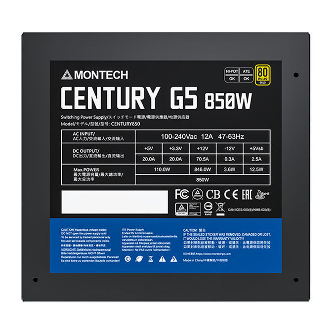 Fonte Modular Montech Century G5 850W 80 Plus Gold PCIE5 image number 5