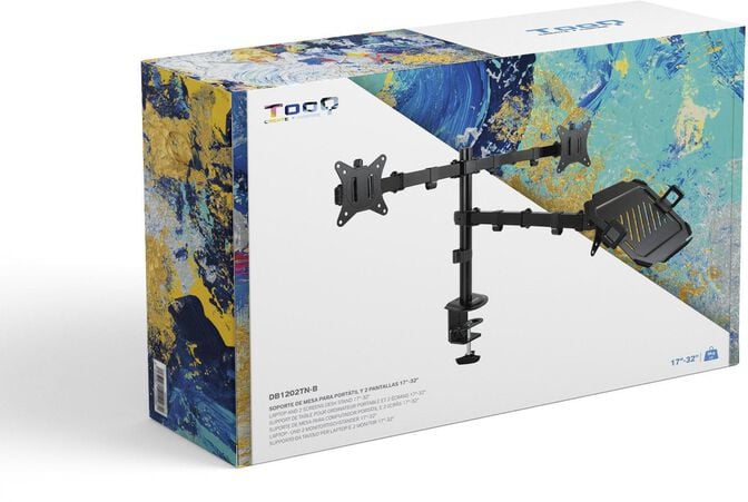 Suporte de Mesa Tooq Duplo Tilt 17" a 32" Max. 9Kg (Monitor) / 9Kg (Port&aacute;til) image number 1