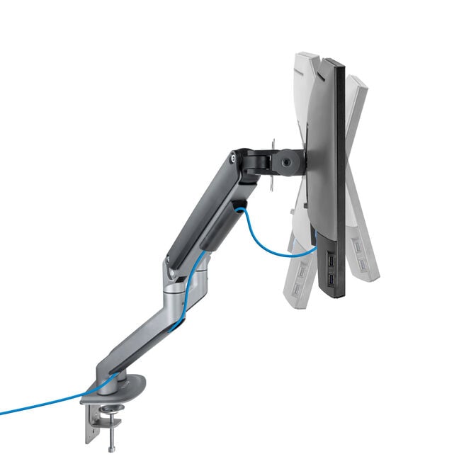 Suporte de Mesa Tooq Duplo Tilt e Girat&oacute;rio c/mola 17" a 32" Max. 9Kg Cinzento/Preto image number 2