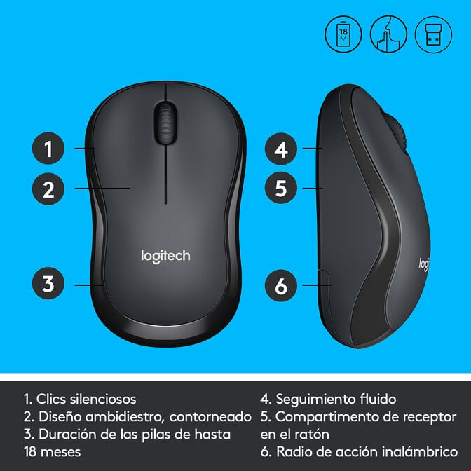 Rato Logitech M220 Silent Wireless Preto image number 18