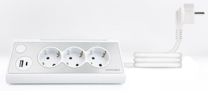 R&eacute;gua Nanocable 3 Tomadas / 2x USB ( USB-C / USB-A ) image number 2