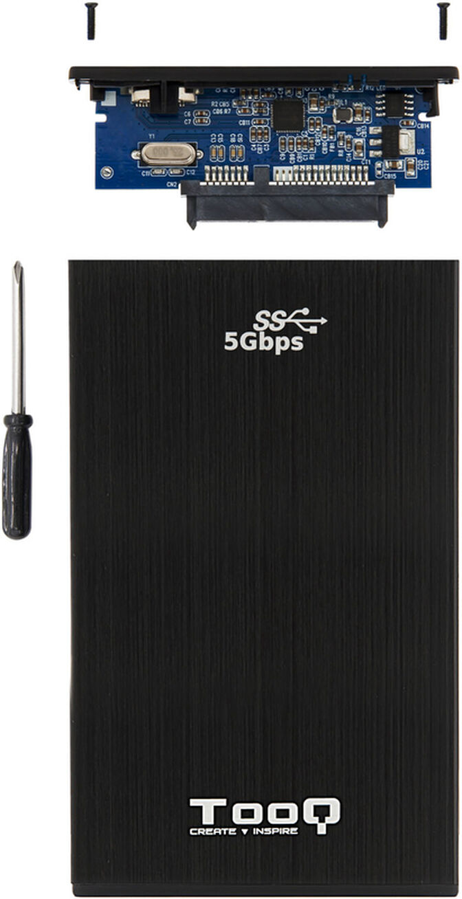Caixa HDD Tooq 2.5" SATA (9mm) USB 3.0 Preto image number 4