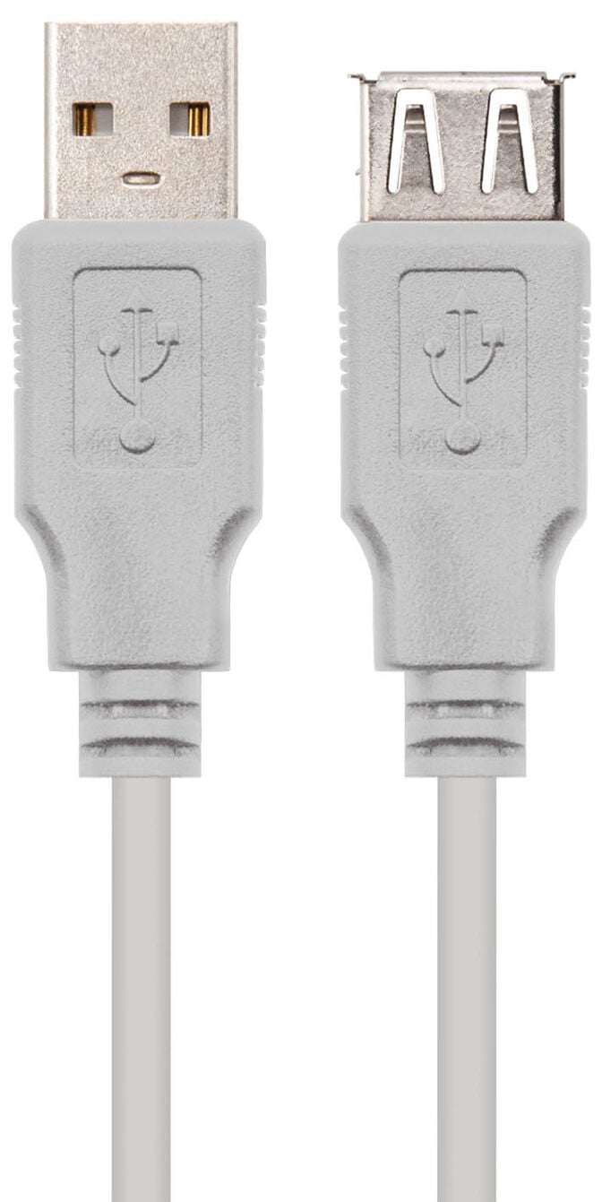Cabo USB 2.0 Nanocable USB-A M/F 3 M Bege image number 1