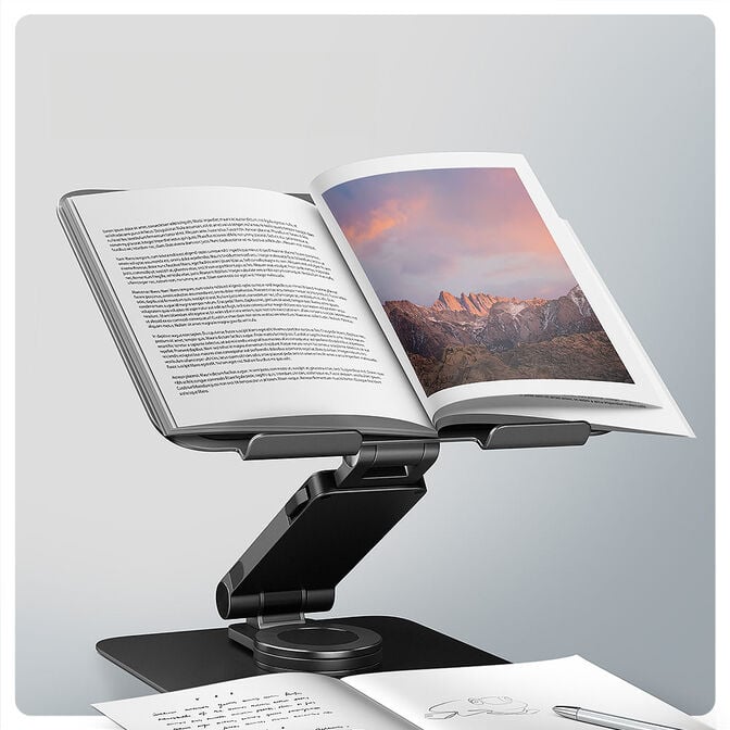 Suporte Elevat&oacute;rio Rotativo AXAGON STND-LRB  para Port&aacute;teis Regul&aacute;vel Aluminio Preto image number 4