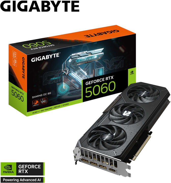 Gr&aacute;fica Gigabyte GeForce&reg; RTX 5060 Gaming OC 8GB GDDR7 DLSS4 image number 0
