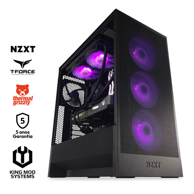 Computador King Mod Gamer-PC NZXT Ryzen 5 9600X 32GB DDR5 1TB RTX 5070 WiFi W11 Bonus