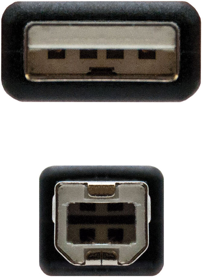 Cabo USB 2.0 Nanocable USB-A/M > USB-B/M 1 M Preto image number 2