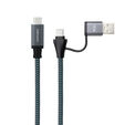 Cabo USB 3.2 Gen2x2 Nanocable 20Gbps 5A/100W 4K/60HZ USB-C M/USB-A/M 3 M Cinzento/Preto image number null
