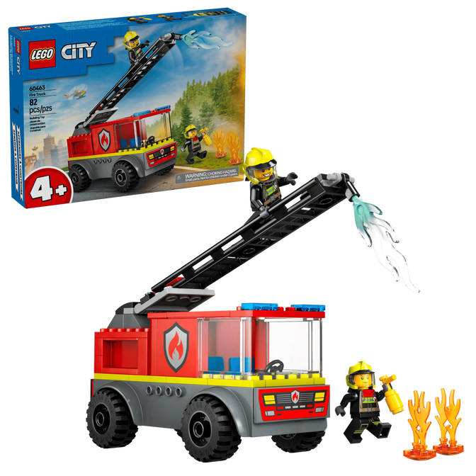 LEGO City: Cami&atilde;o dos Bombeiros com Escada, 82 Pe&ccedil;as (60463) image number 0