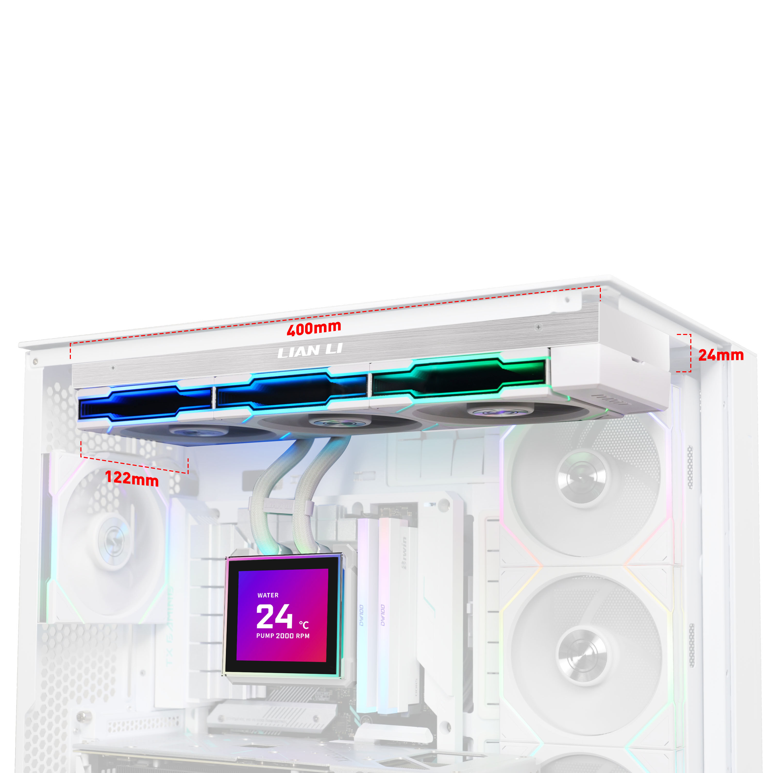 Water Cooler CPU AIO Lian Li HydroShift II LCD-S 360TL Wireless