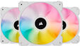 Ventoinha Corsair iCUE SP120 RGB ELITE PWM Branca 120MM (Pack 3) c/ Lighting Node CORE image number null