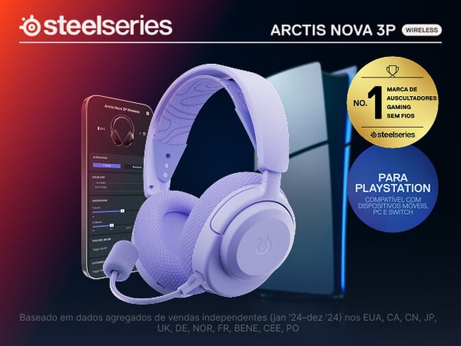 Headset Steelseries Arctis Nova 3P Wireless/Bluetooth Lavanda image number 15