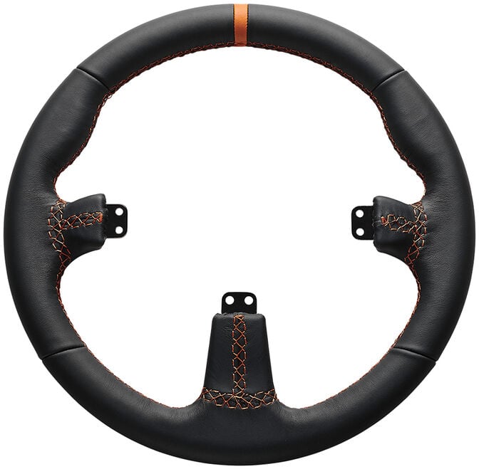 Volante para Buttonplate Asetek SimSports GT Rim - Round - Couro Preto image number 1
