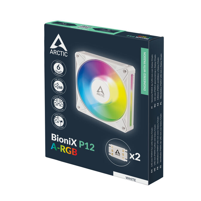 Ventoinha Arctic P14 BioniX PWM ARGB 120mm - Branco image number 7