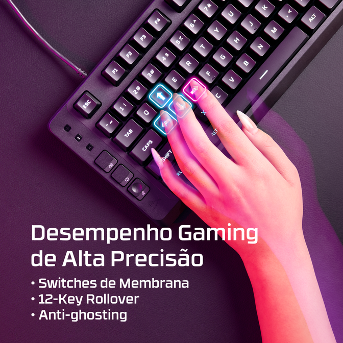 Teclado HyperX Eve 1800 Compact Gaming RGB PT Preto image number 4