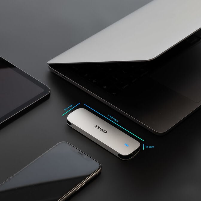 Caixa SSD Tooq M.2 NGFF USB 3.1 Gen 1 Prateado image number 1