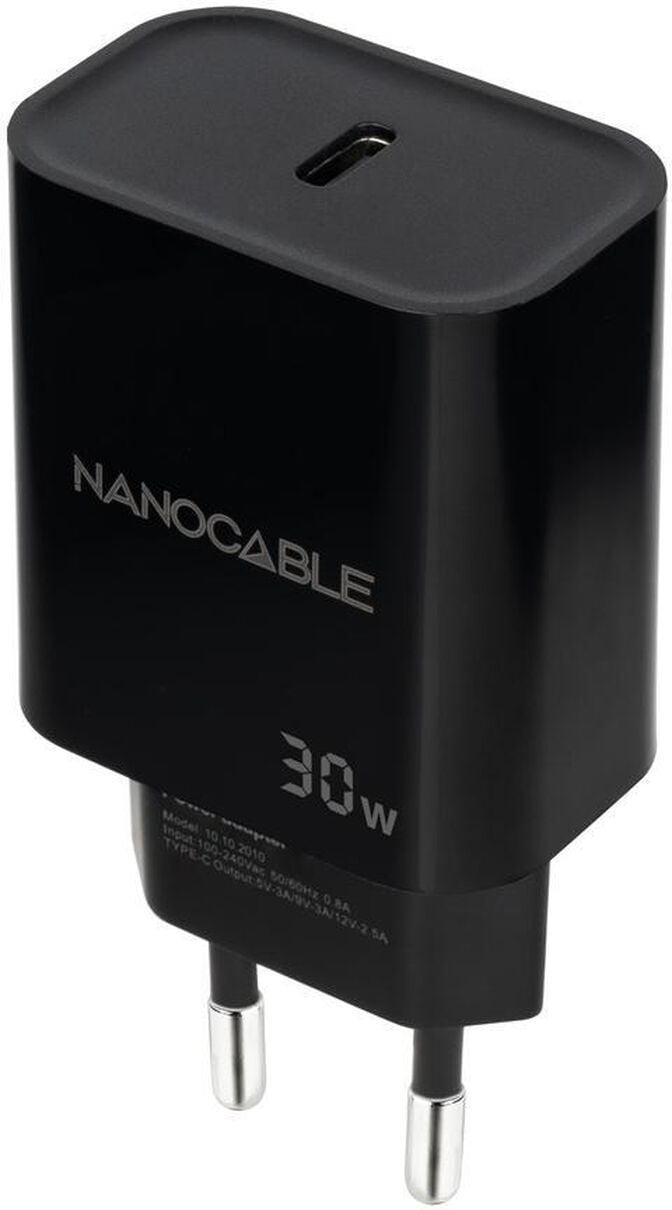 Carregador Nanocable USB-C/PD 30W Preto image number 0