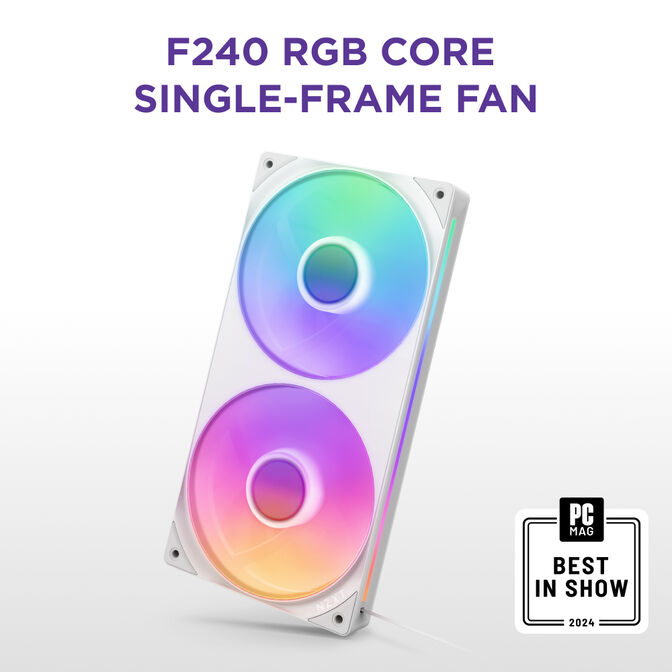 Ventoinha NZXT F240 RGB Core Single-Frame Brancas - Dupla Vento&iacute;nha 120mm (240mm) image number 5