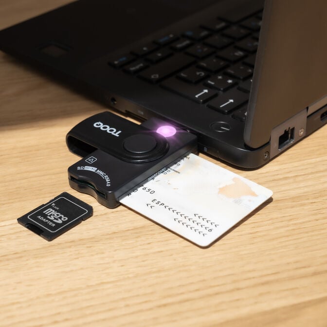 Leitor de Cart&otilde;es Tooq DNIE, SIM, SD/TF, USB-A, Preto image number 4