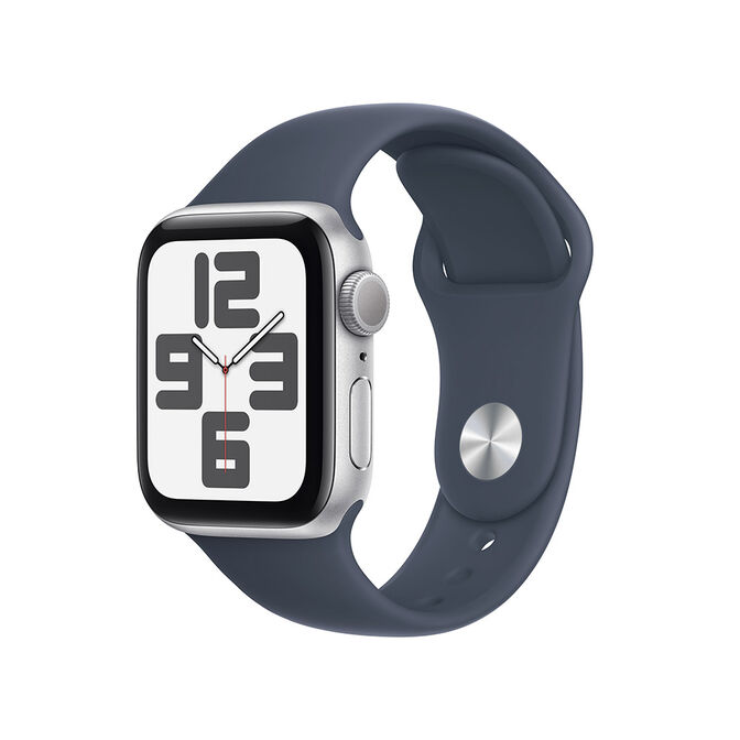 Smartwatch Apple Watch SE GPS 40mm Silver Aluminium Case com Storm Blue Sport Band (S/M) image number 0
