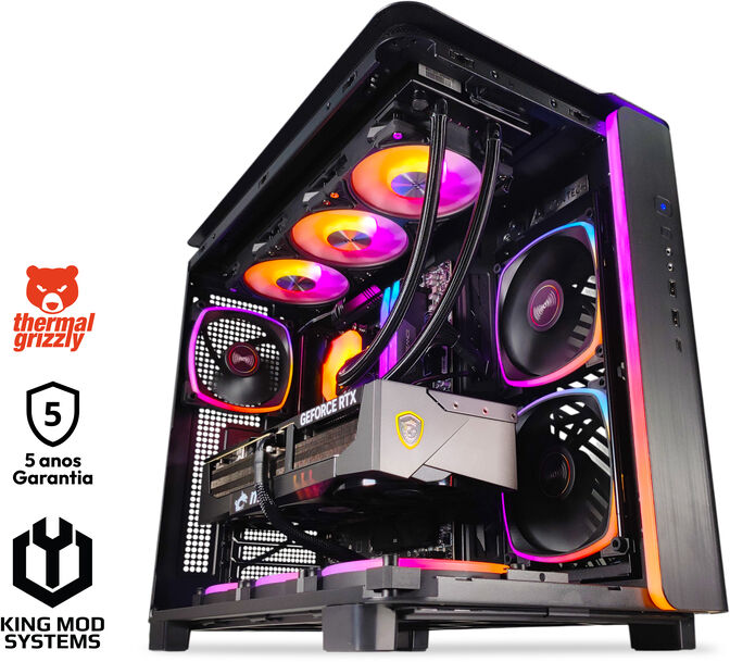 Computador King Mod Gamer-PC Ryzen 7 9800X3D 64GB DDR5 2TB RTX 5090 WiFi W11 V3 Bonus