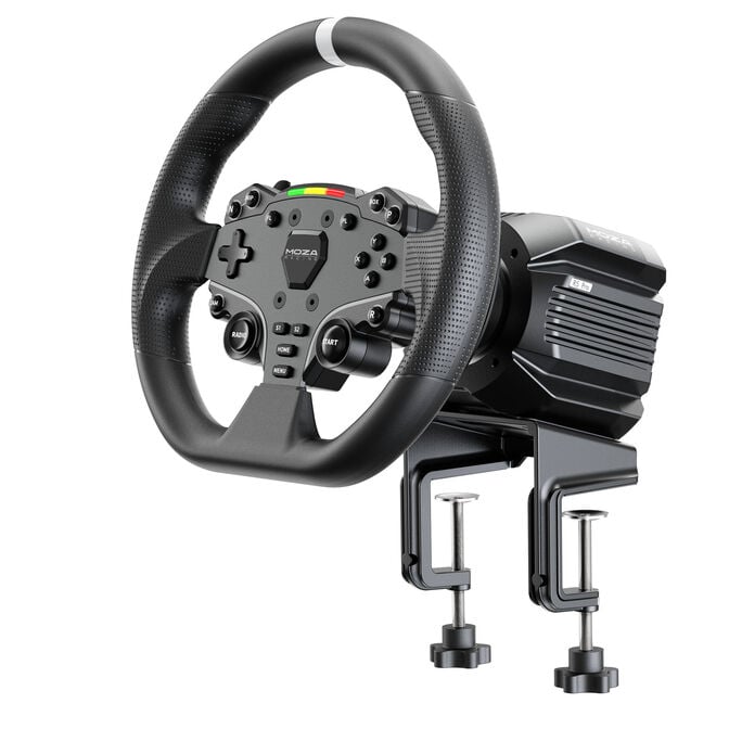 Conjunto MOZA Racing R5 Pro ( Base Volante Direct Drive R5 Pro + Volante ES + Pedais SR-P Lite2 + Suporte de Mesa R5) image number 5