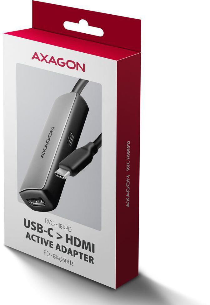 Cabo AXAGON RVC-HI8KPD -> HDMI 2.1 adapter 8K/60Hz  4K/144Hz Aluminum, 1,8m image number 7