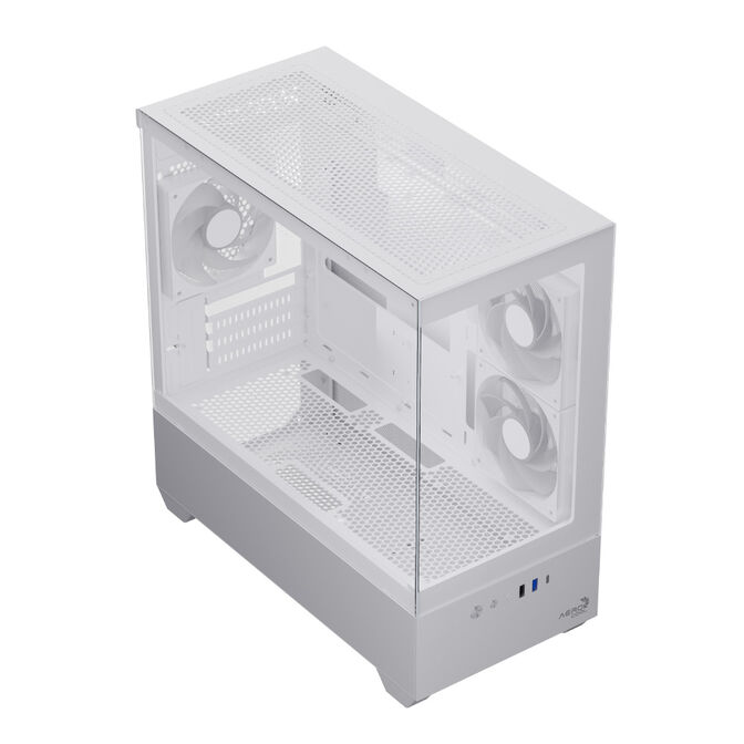 Caixa Micro-ATX Aerocool P300D Digi ARGB Vidro Temperado Branco image number 3