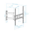 Suporte de Parede Tooq Tilt 3 Pivots 32" a 55" Max. 35kg Preto image number null