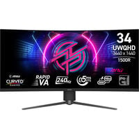 Monitor Curvo MSI 34" MPG MAG 346CQRF X24 Rapid VA W-LED UWQHD 21:9 240Hz VESA Adaptive Sync