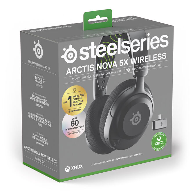 Headset Steelseries Arctis Nova 5X Wireless/Bluetooth Preto image number 8