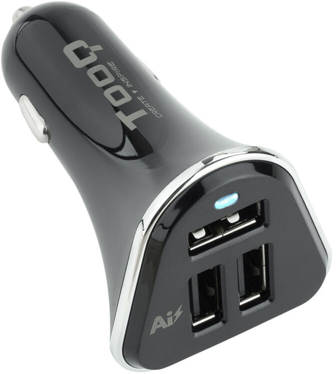 Carregador de Isqueiro Tooq 3x USB 5V/5.2A Preto image number 0
